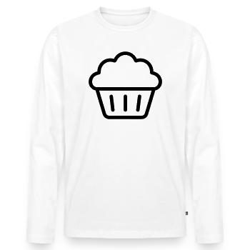 muffin - Men's Premium Organic Long Sleeve Shirt - white - Front - Nico (187cm)