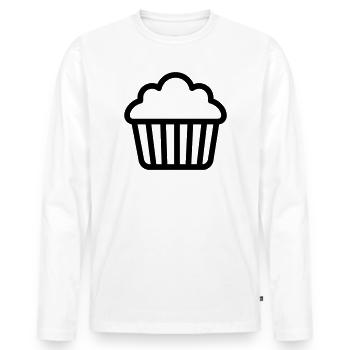 muffin - Men's Premium Organic Long Sleeve Shirt - white - Front - Nico (187cm)