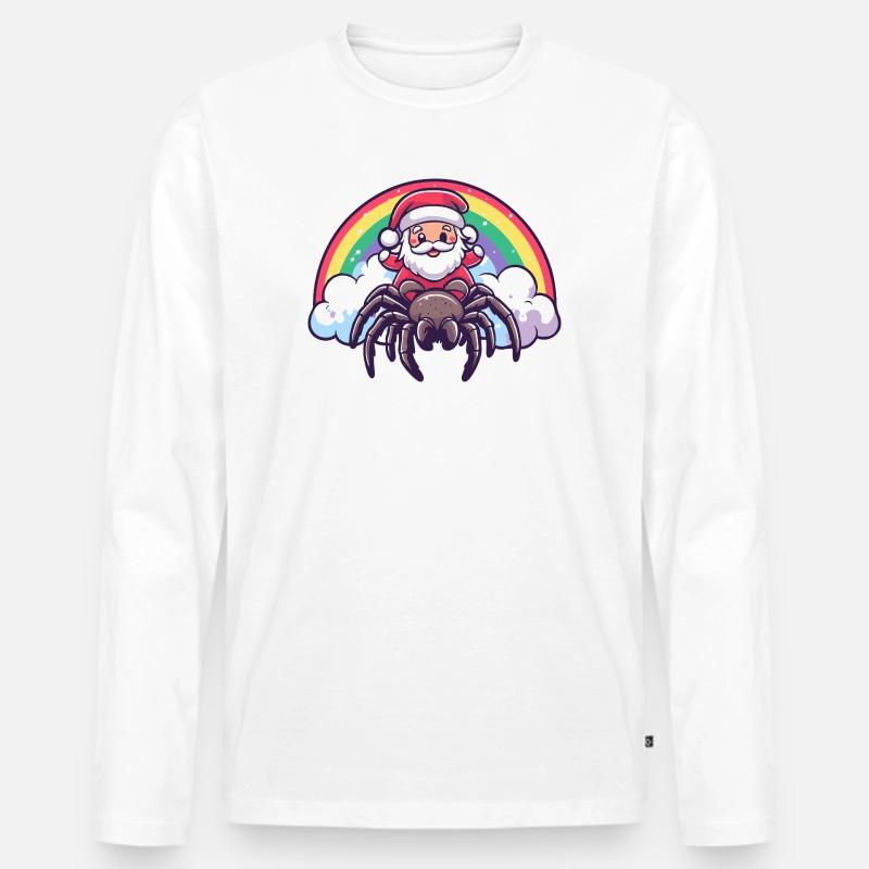 Tarantula Weihnachtsmann Weihnachten - Männer Premium Bio Langarmshirt - Weiß