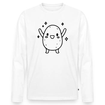 Patate douce douce | Légumes kawaii - T-shirt manches longues Premium bio Homme - blanc - Devant - Nico (187cm)