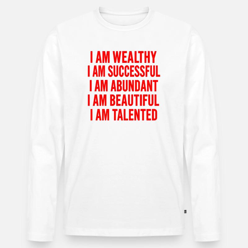 Du bist erstaunlich - Affirmationen - Männer Premium Bio Langarmshirt - Weiß