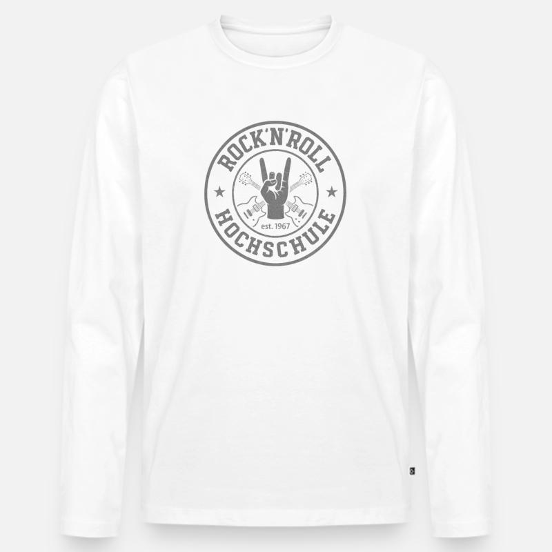Rock 'n' Roll Hochschule Logo - Männer Premium Bio Langarmshirt - Weiß