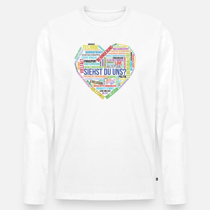 Siehst Du Uns Vielfalt Herz - Männer Premium Bio Langarmshirt - Weiß