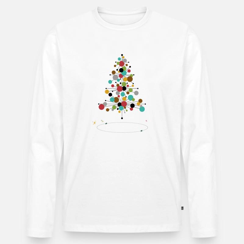 Atomic Christmas – Retro Weihnachtsbaum Design - Männer Premium Bio Langarmshirt - Weiß