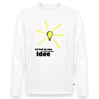 schlechte Idee - Männer Premium Bio Langarmshirt - Weiß - Vorne - Nico (187cm)