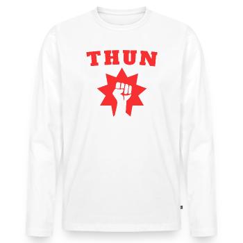 Thon - T-shirt manches longues Premium bio Homme - blanc - Devant - Nico (187cm)