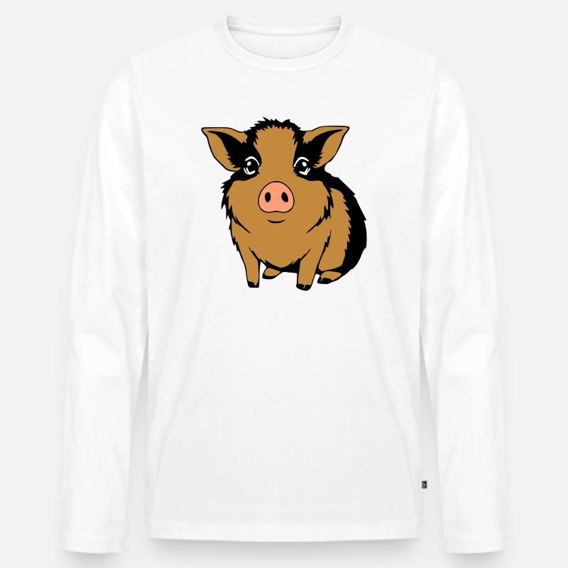 Meerschweinchen T-shirt Geschenk - Männer Premium Bio Langarmshirt - Weiß