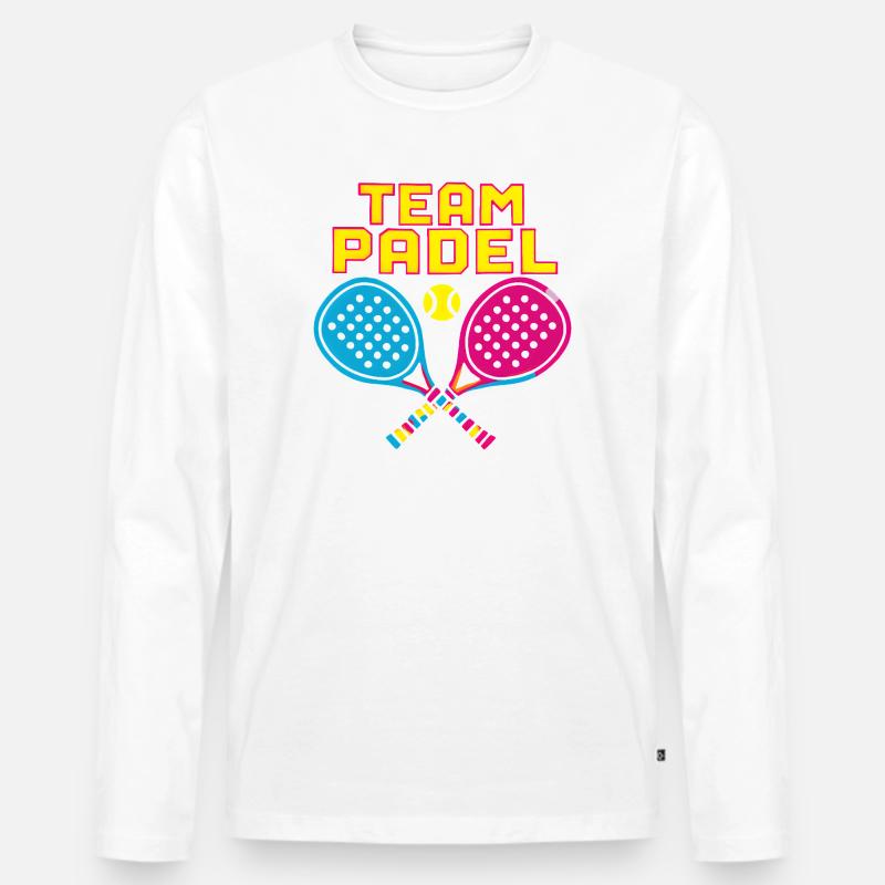 Neon Paddle Team - Männer Premium Bio Langarmshirt - Weiß