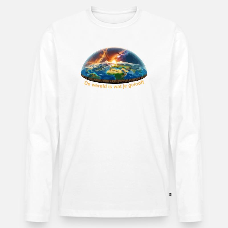 Die Welt ist, was du glaubst - Männer Premium Bio Langarmshirt - Weiß