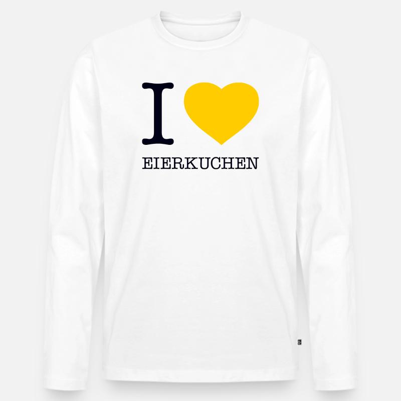 I love Eierkuchen - Männer Premium Bio Langarmshirt - Weiß