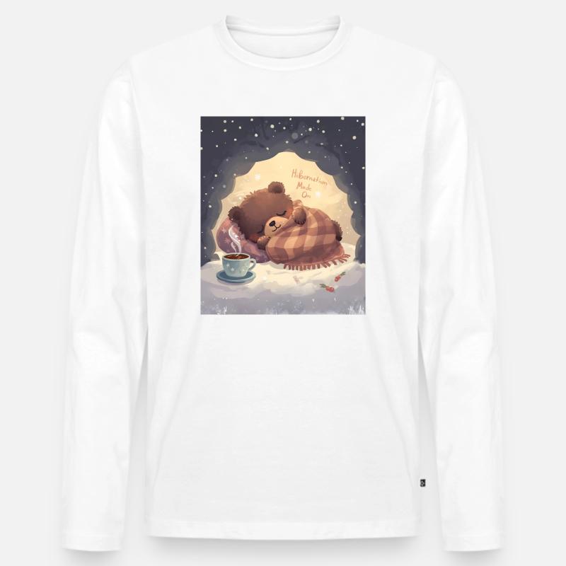 Winterschlafmodus in der gemütlichen Bärennacht - Männer Premium Bio Langarmshirt - Weiß