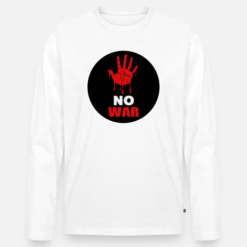 Kein Krieg - Männer Premium Bio Langarmshirt - Weiß