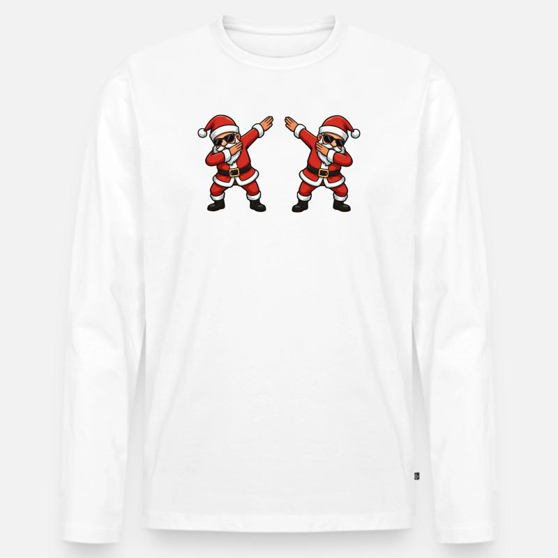 Dab Santa Doppelgänger - Männer Premium Bio Langarmshirt - Weiß