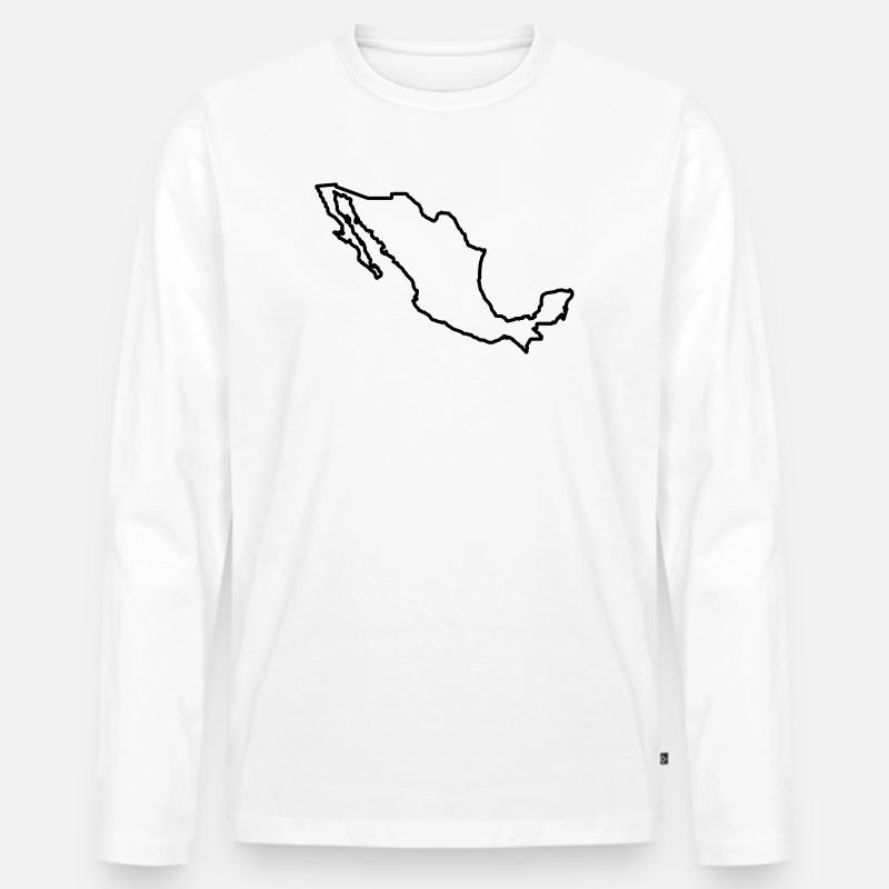 Mexiko Umriss - Männer Premium Bio Langarmshirt - Weiß