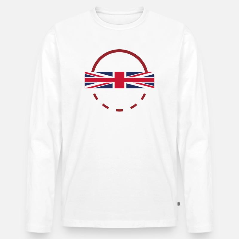 Union Jack Arc Emblem - Männer Premium Bio Langarmshirt - Weiß