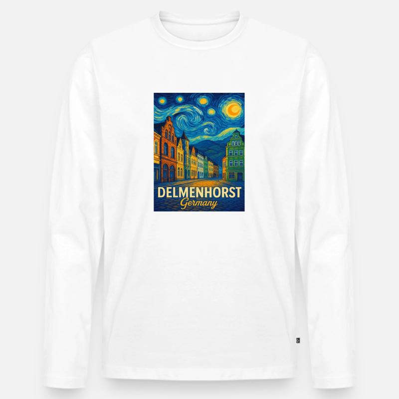 Delmenhorst - Männer Premium Bio Langarmshirt - Weiß
