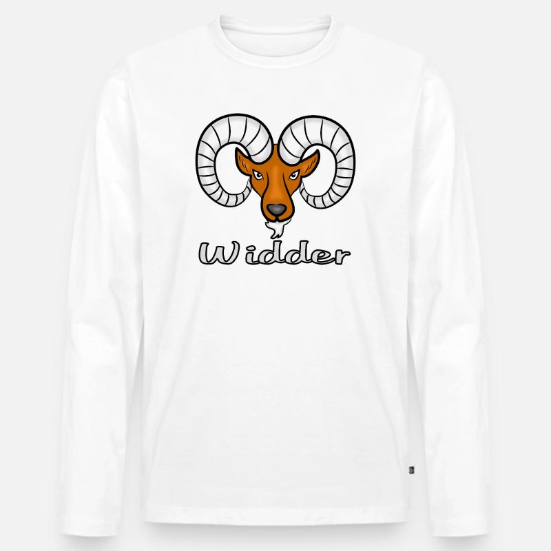 Widder Sternzeichen - Männer Premium Bio Langarmshirt - Weiß