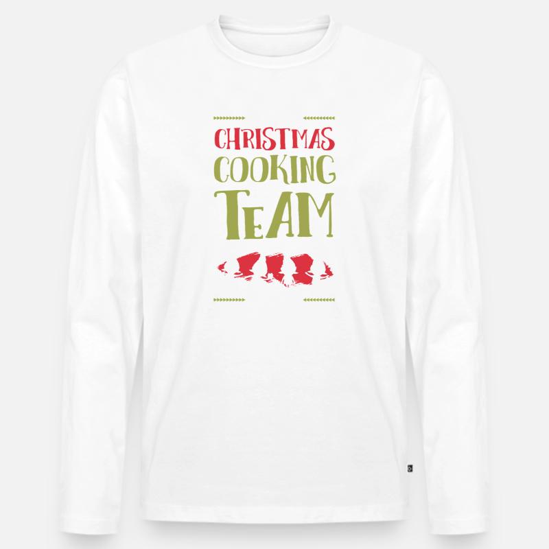 Weihnachts Kochen Backen Team - Männer Premium Bio Langarmshirt - Weiß