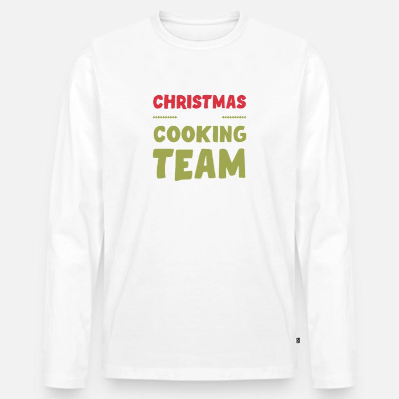 Weihnachts Kochen Backen Team - Männer Premium Bio Langarmshirt - Weiß