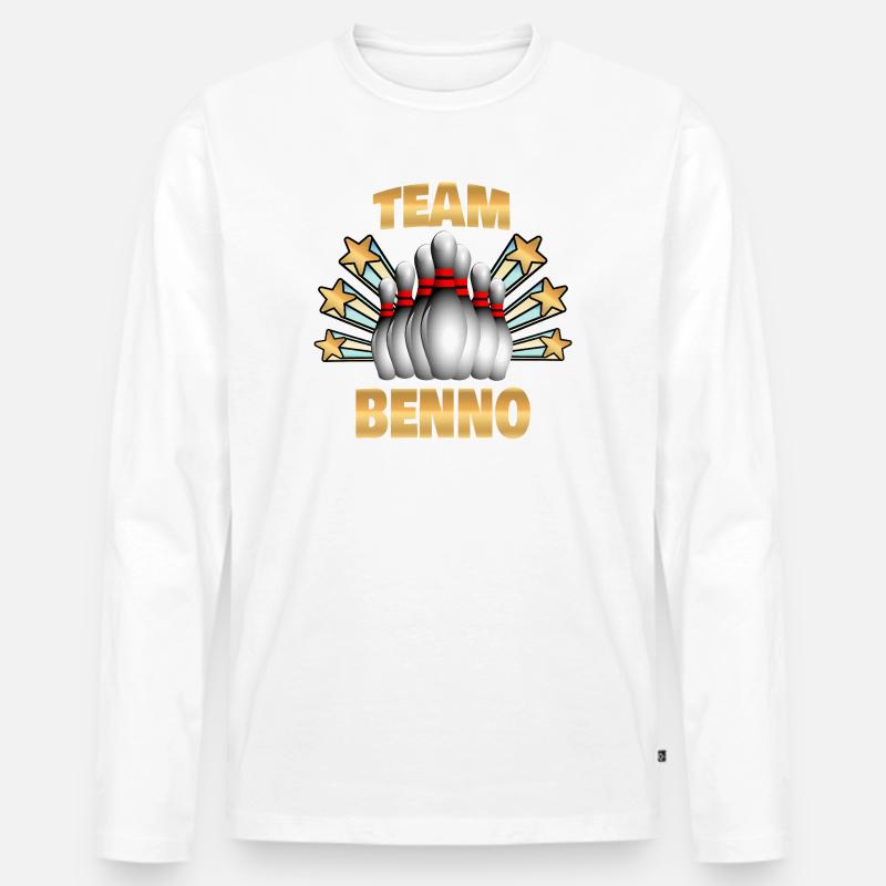 Bowling Benno - Männer Premium Bio Langarmshirt - Weiß