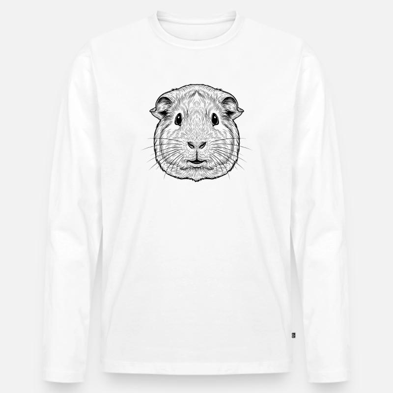 Meerschweinchen - Männer Premium Bio Langarmshirt - Weiß