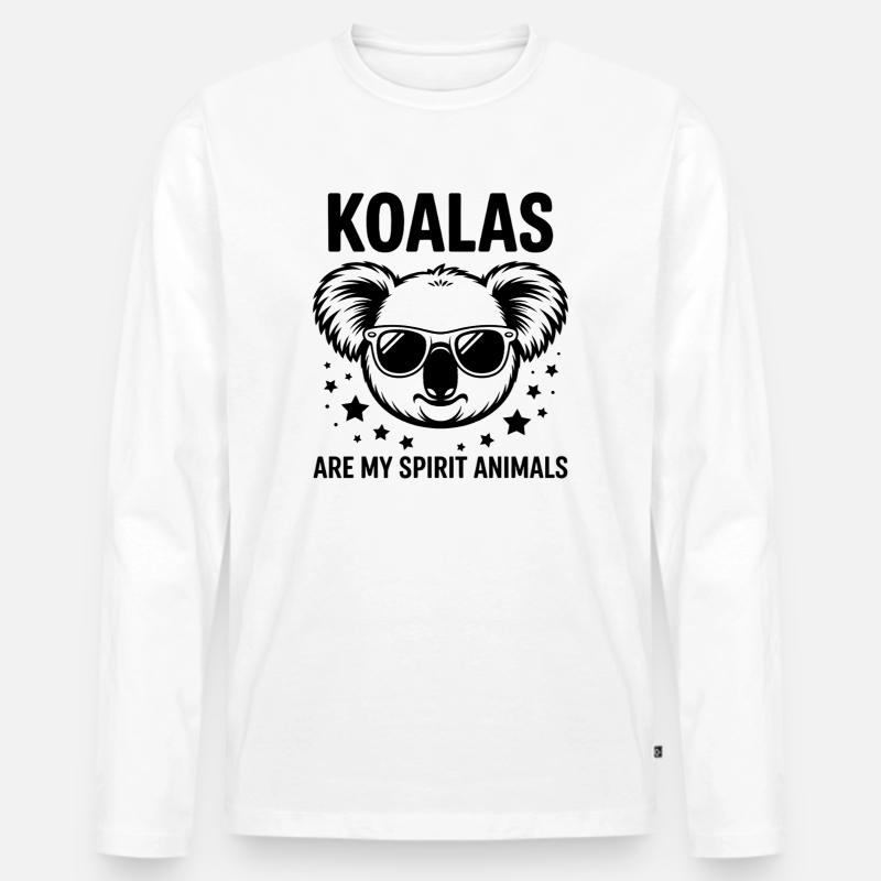 Koala Spruch Koalas Lustiges Koala Geschenk - Männer Premium Bio Langarmshirt - Weiß
