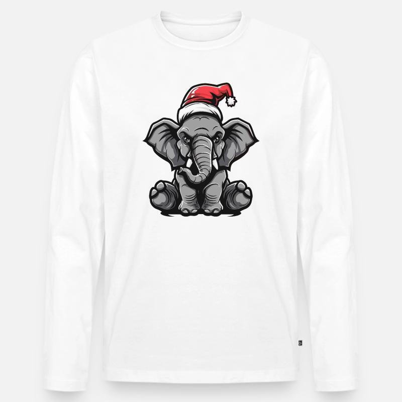 Mammut Weihnachten - Männer Premium Bio Langarmshirt - Weiß
