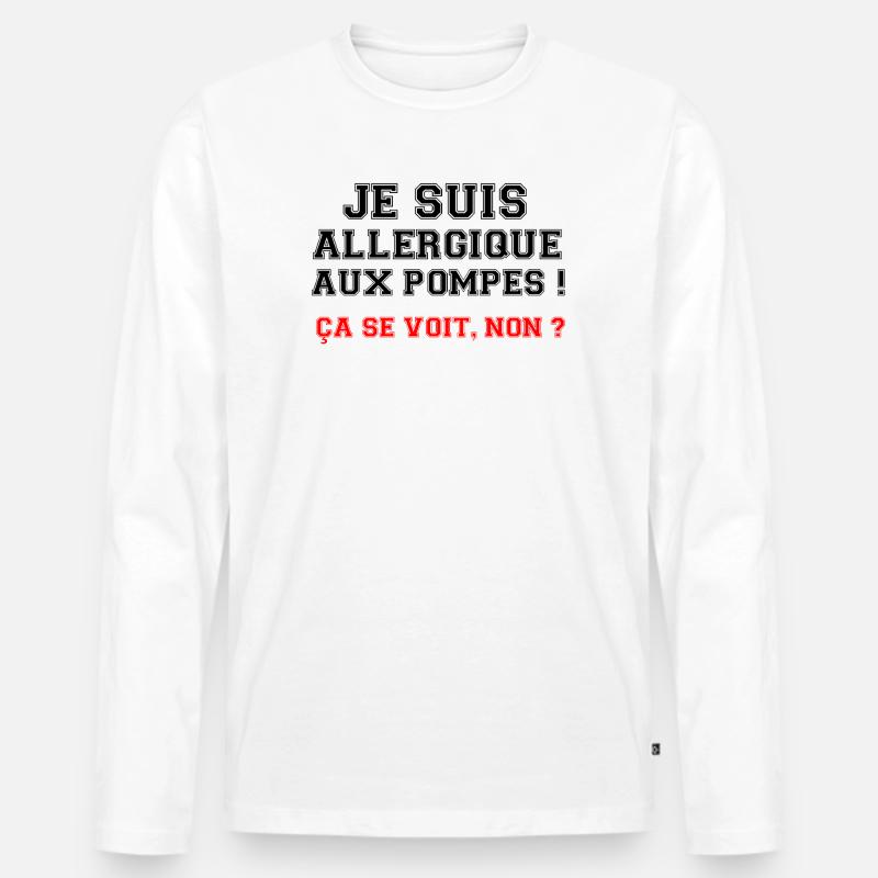 Ich bin allergisch gegen Pumpen! - Männer Premium Bio Langarmshirt - Weiß