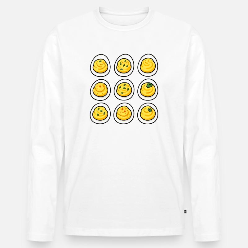 Russische Eier - Männer Premium Bio Langarmshirt - Weiß