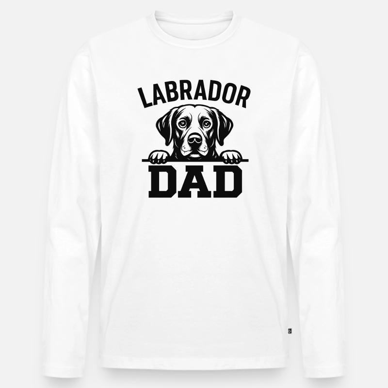 Labrador Dad - Männer Premium Bio Langarmshirt - Weiß