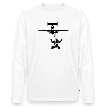 parachutisme - T-shirt manches longues Premium bio Homme - blanc - Devant - Nico (187cm)