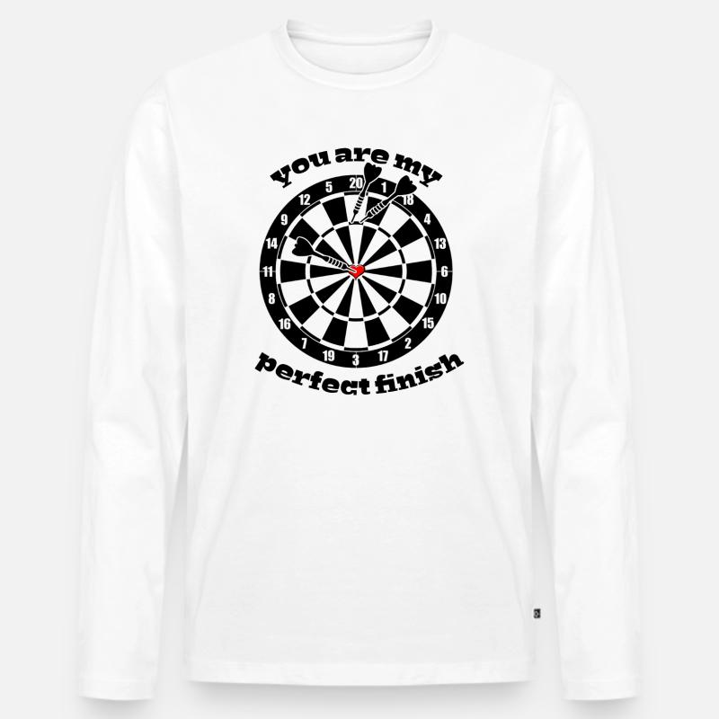 Dart verliebt - Männer Premium Bio Langarmshirt - Weiß