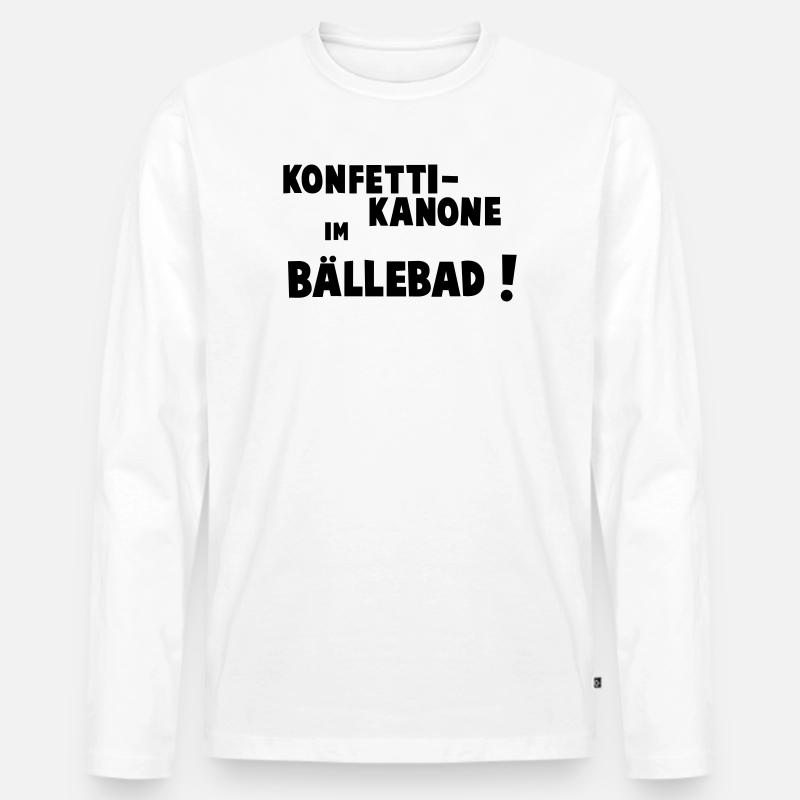 Konfettikanone im Baellebad - Männer Premium Bio Langarmshirt - Weiß