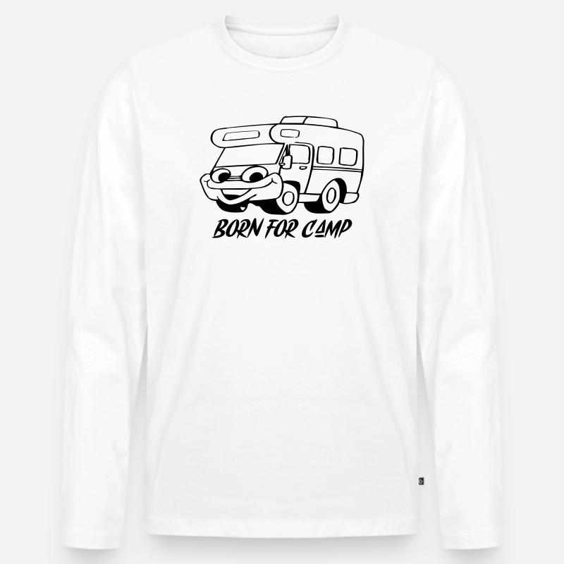 Born for Camp - Männer Premium Bio Langarmshirt - Weiß