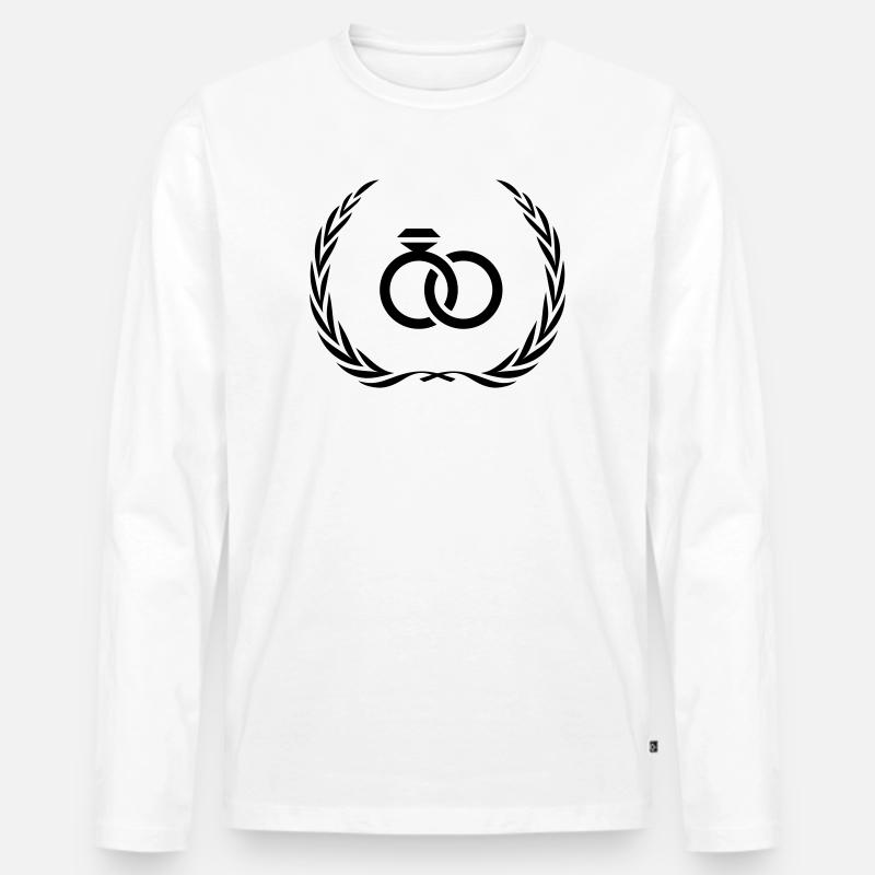 Eheringe Ring Hochzeit - Männer Premium Bio Langarmshirt - Weiß