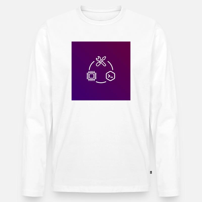 TechKreis Chip Code Werkzeug - Männer Premium Bio Langarmshirt - Weiß