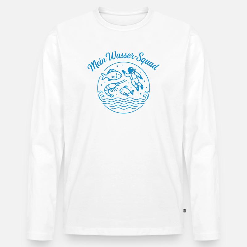 Mein Wassertrupp - Männer Premium Bio Langarmshirt - Weiß