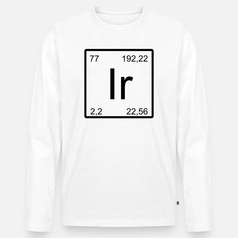 Iridium Symbol im Periodensystem - Männer Premium Bio Langarmshirt - Weiß