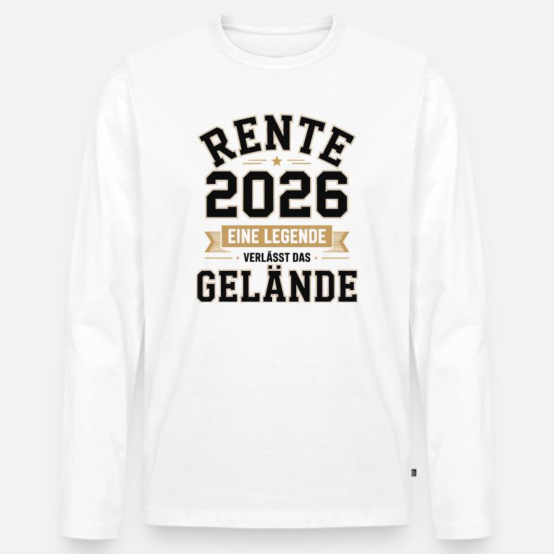 Rente 2026 Eine Legende - Männer Premium Bio Langarmshirt - Weiß