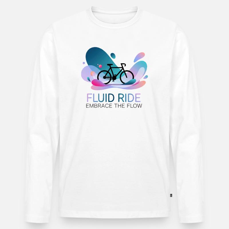 Fluid Ride Umarme den Flow - Männer Premium Bio Langarmshirt - Weiß