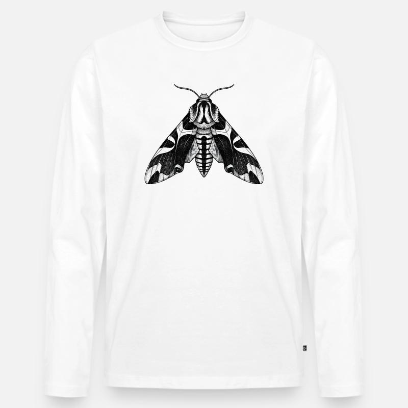 Moth Shadow Pattern Moth Black Moth - Men's Premium Organic Long Sleeve Shirt - white