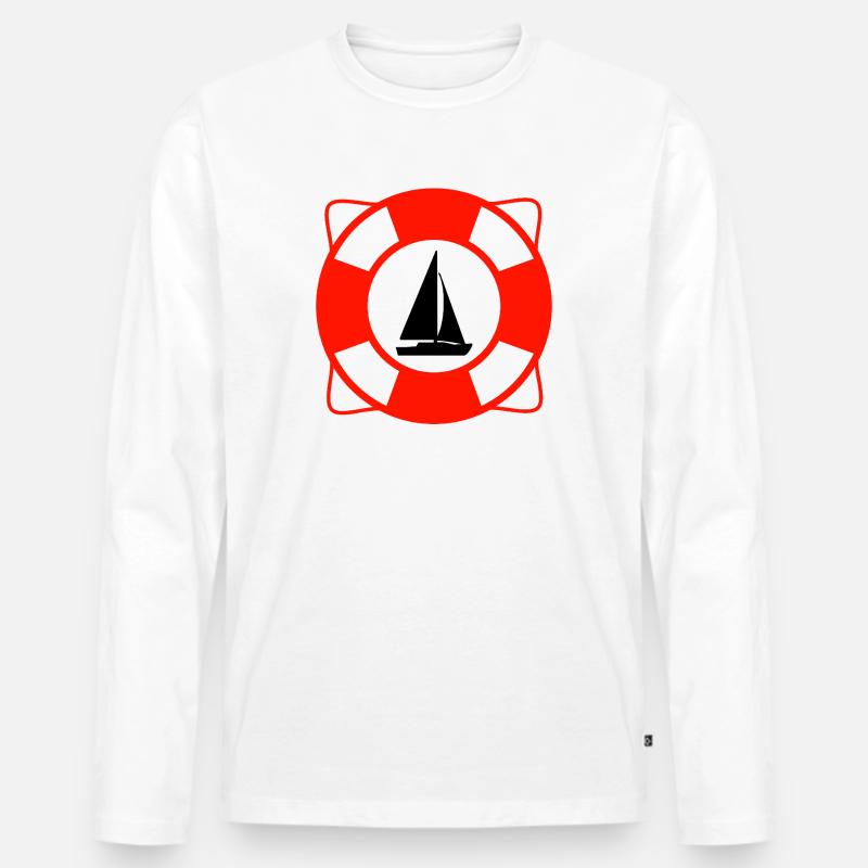 Segeln - Männer Premium Bio Langarmshirt - Weiß