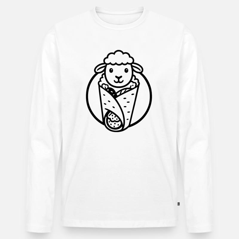 Lamm-Döner | Reduzierter Fleischkonsum - Männer Premium Bio Langarmshirt - Weiß