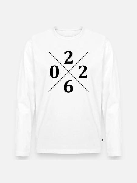 2026 - Männer Premium Bio Langarmshirt - Weiß