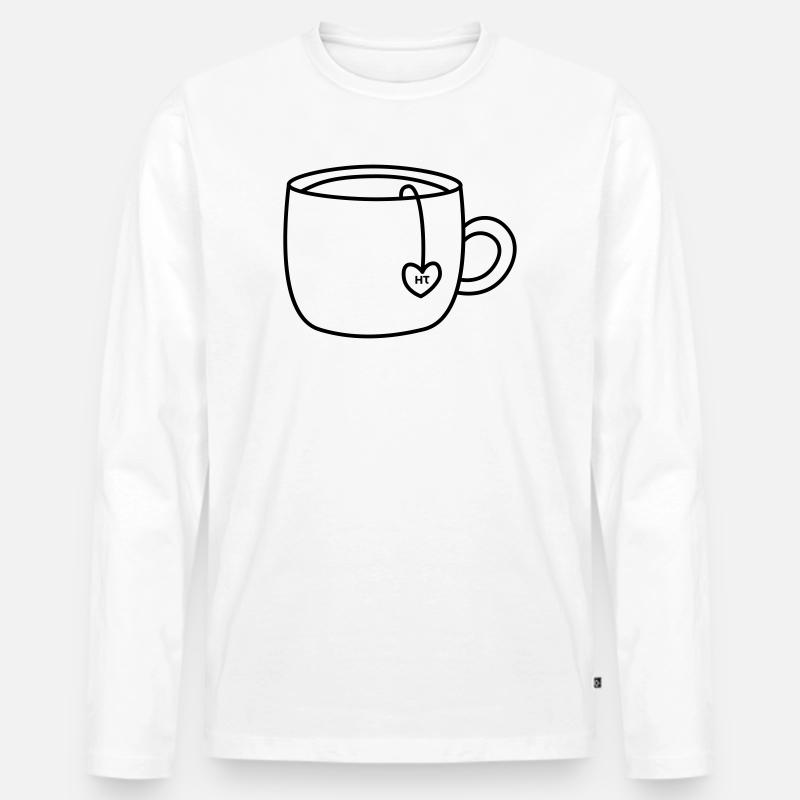 HT-Logo-Tasse_Transparent - Männer Premium Bio Langarmshirt - Weiß