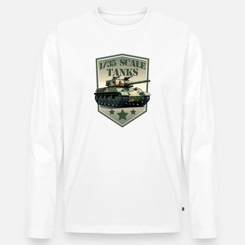 Panzer im Maßstab 1:35 Patch Schild - Männer Premium Bio Langarmshirt - Weiß