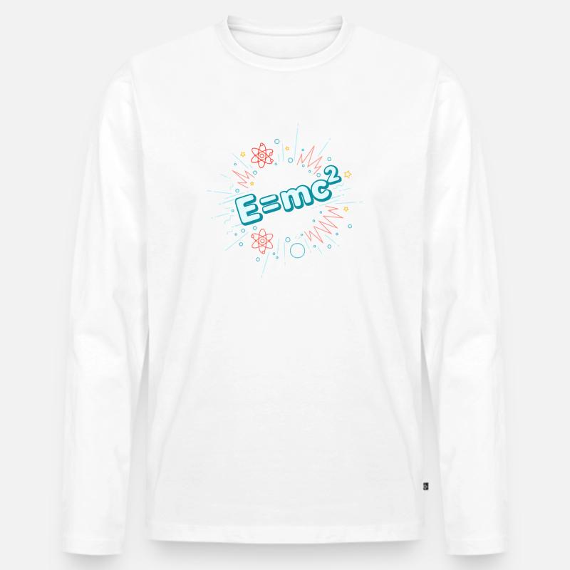 E=mc2 Wissenschaftliche Explosion - Männer Premium Bio Langarmshirt - Weiß