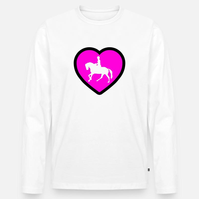 Pferde - Männer Premium Bio Langarmshirt - Weiß