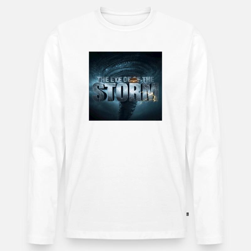 Das Auge des Sturms - Männer Premium Bio Langarmshirt - Weiß