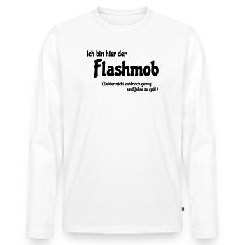 Flash mob - Men's Premium Organic Long Sleeve Shirt - white - Front - Nico (187cm)